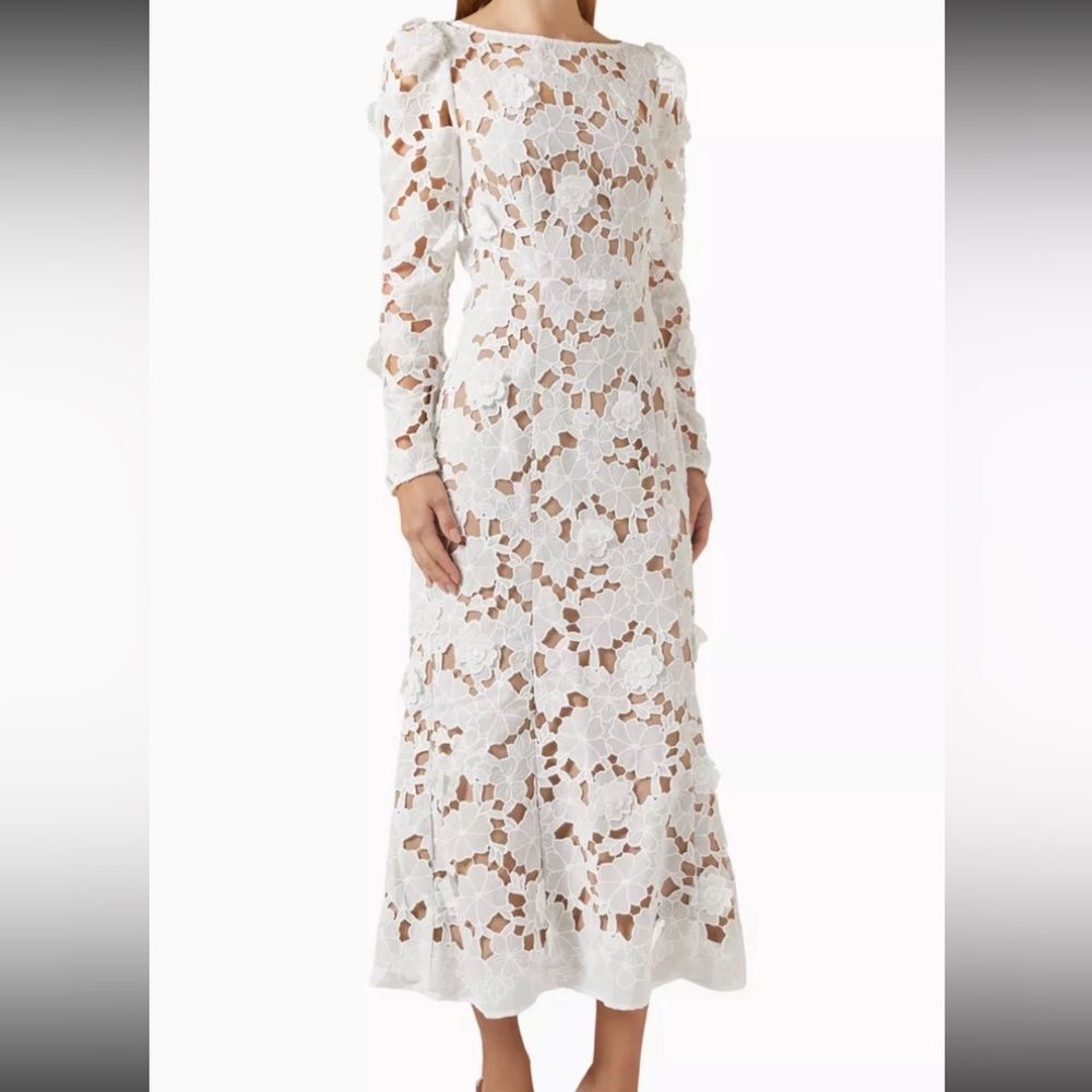 Elliatt white embroidered midi dress
